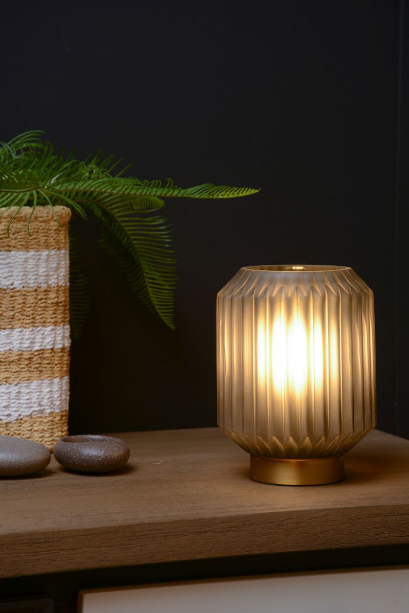 Lucide SUENO - Stolná lampa - Ø 13 cm - 1xE14 - Satin Grey